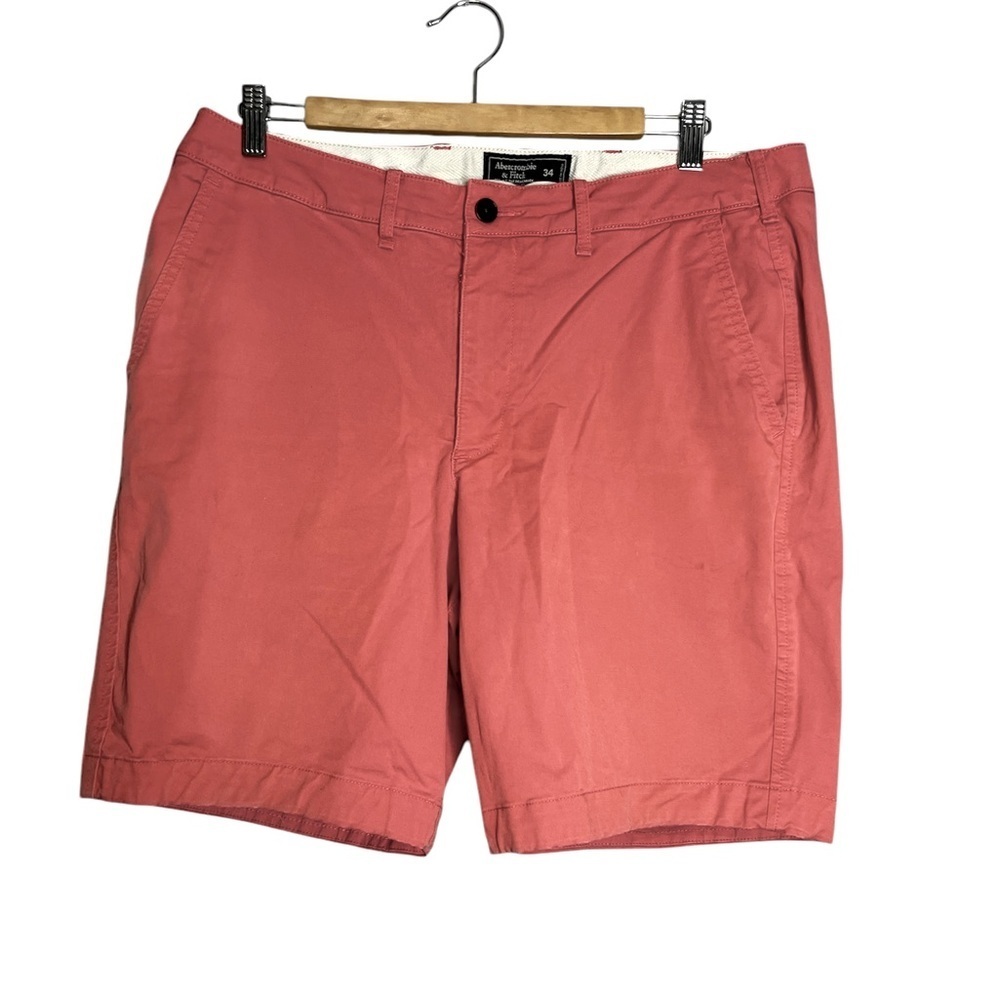 Abercrombie & Fitch Coral Flat Front Chino Shorts, size 34